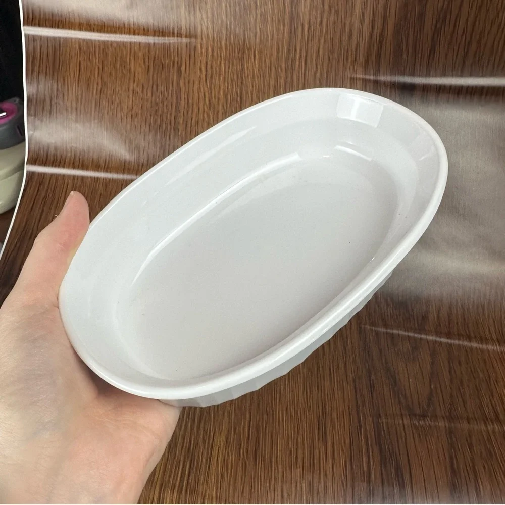 Corning Ware Vintage F-15-B // 475ml Baking Dish Oval French White // Small